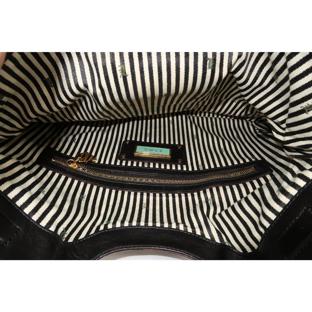 LAMB by Gwen Stefani Quilted Leather Fold-Over Clutch Black OS - Picture 8 of 14